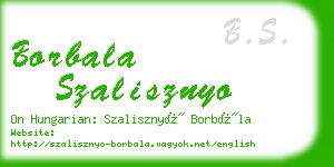 borbala szalisznyo business card